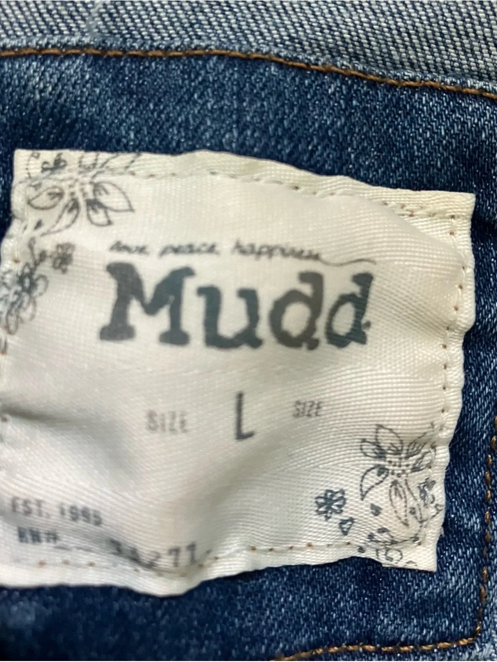 Mudd Distressed Denim Jacket L